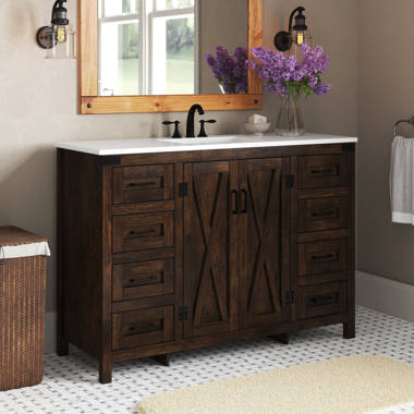 Trask 48 Single Bathroom Vanity with Engineered Marble Top